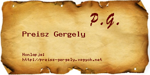 Preisz Gergely névjegykártya