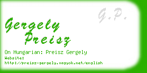 gergely preisz business card